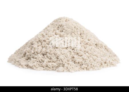 Un tas de sable cinétique blanc isolé sur un fond blanc Banque D'Images