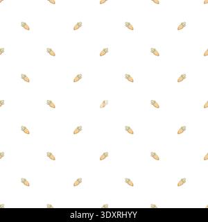 Motif de pain d'épices à la carotte avec glaçage, friandise de Pâques. Illustrations aquarelles de nourriture de lapin dans le style des enfants. Impression sans couture, dessinée à la main Banque D'Images