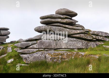 Formation rocheuse granitique sur Stowe's Hill près de Minions sur Bodmin Moor, Cornouailles, Royaume-Uni Banque D'Images