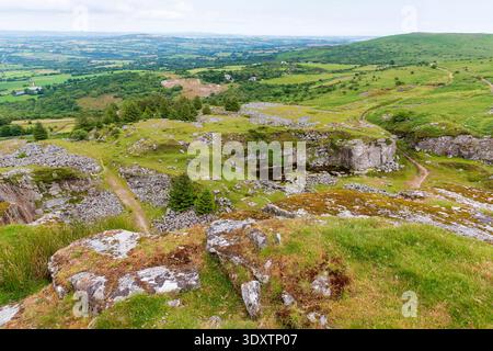 Carrière de granit Cheesewring sur Bodmin Moor près de Minions, Cornwall, Royaume-Uni Banque D'Images