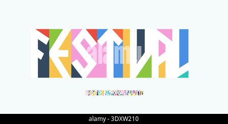 Nordic Celtic Cartoon logo Alphabet Scandinavian Runic Colorful Letter Set typographie, Creative Barbarian Typographic Design pour le texte du titre Illustration de Vecteur