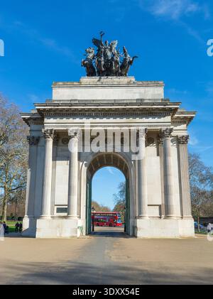 Wellington Arch, également connu sous le nom de Constitution Arch ou Green Park Arch, Hyde Park Corner, Angleterre. Banque D'Images