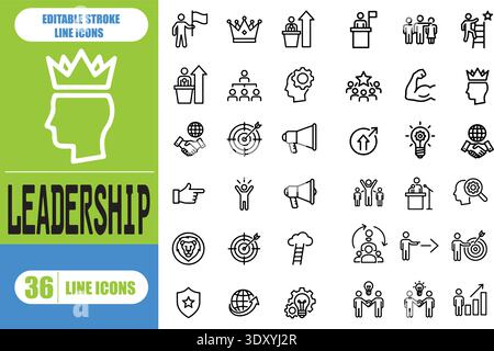 Ensemble d'icônes de leadership illustration vectorielle collection d'icônes solides Illustration de Vecteur