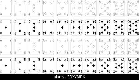 Conception de cartes numériques à partir du jeu de cartes à jouer Illustration de Vecteur