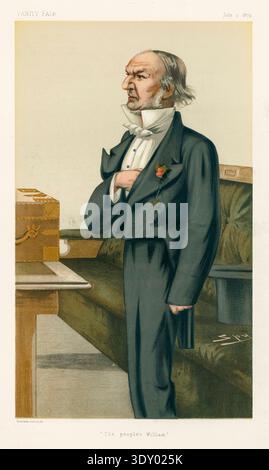 William Gladstone (William Ewart Gladstone, 1809-1898), homme politique libéral et premier ministre du Royaume-Uni 1868-1874, 1880-1885, février-juillet 1886 et 1892-1894, portrait caricaturé par Sir Leslie Ward (espion), 1879 Banque D'Images