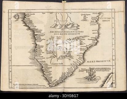 Carte historique sud-africaine. Ancienne Geographia Ptolomeo Banque D'Images
