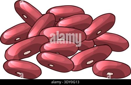 Icône haricots rouges. Pile de nourriture crue sèche Illustration de Vecteur