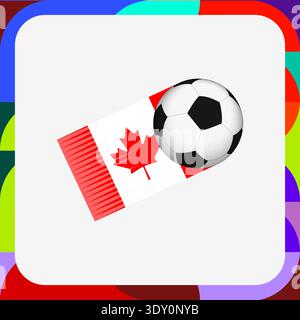 Canada Soccer Motion Graphic, Football avec Canada Flag Speed Trail. Illustration vectorielle. Illustration de Vecteur