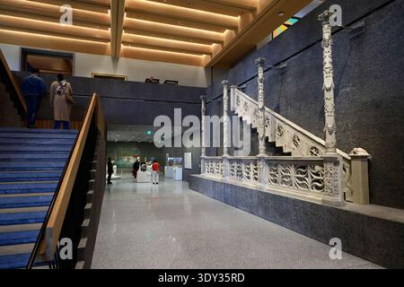 Escalier du 15ème siècle de la Carrer de l'Aigua et galerie de Can Ayamans (Ayamans House, 16ème siècle) de la ville de l'île méditerranéenne de Palma de Majorque exposition dans Princeton University Art Museum.Princeton, New Jersey, États-Unis Banque D'Images