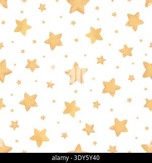 Motif aquarelle sans couture avec des étoiles Banque D'Images
