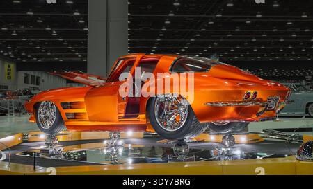 DETROIT, mi/États-Unis - 27 février 2026 : une Chevrolet Corvette 1963 à fenêtre divisée, à Detroit Autorama. Banque D'Images