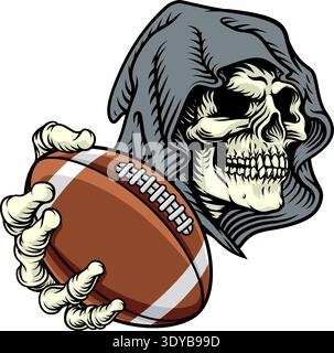 Mascotte de l'équipe de football de Grim Reaper Death Skeleton Illustration de Vecteur