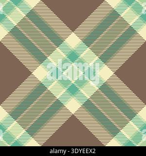 tissu vectoriel des années 60 sans couture, tartan textile de motif de décor. Vérification aléatoire de l'arrière-plan de texture à carreaux dans la palette de couleurs claires et orange. Illustration de Vecteur
