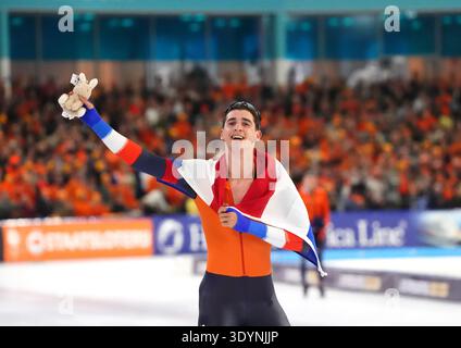 Jenning de Boo (NED) champion du monde de sprint lors des Championnats du monde de patinage de vitesse de l'ISU op 6 maart 2026, à Thialf, Heerenveen, pays-Bas photo SCS/Soenar Chamid/AFLO (HOLLAND OUT) Banque D'Images