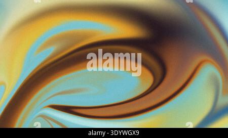 Œuvres d'art abstraites détaillées avec des formes tourbillonnantes dans les tons de bleu, orange et marron, créant une composition dynamique avec des éléments texturés Banque D'Images