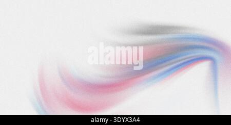 Cette œuvre d'art abstraite vibrante met en valeur un jeu dynamique de couleurs roses, bleues et grises sur un fond blanc propre, créant une bande visuelle Banque D'Images