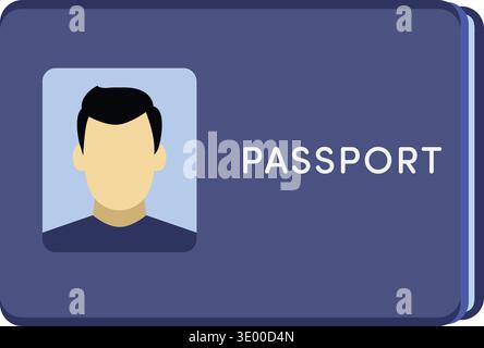 Carte d'identité de style passeport avec zone de photo de profil et le mot passeport Illustration de Vecteur
