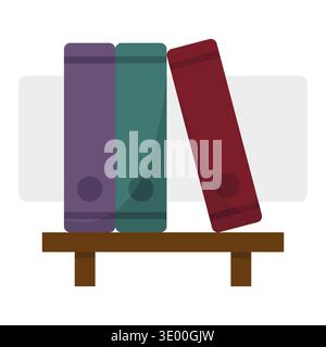Jeu de livres professionnels. Vecteur d'étagère robuste. Vaste collection d'études. Ressources de bibliothèque complètes. Illustration de Vecteur