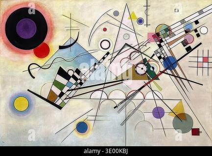 Wassily Kandinsky composition VIII 1923 abstraction géométrique russe huile sur toile Bauhaus cercles lignes Banque D'Images