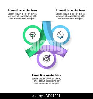 Modèle d'infographie avec icônes et 3 options ou étapes. Triangle. Peut être utilisé pour la mise en page de flux de travail, le diagramme, la bannière, la conception Web. Illustration vectorielle Illustration de Vecteur