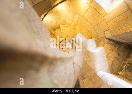 Espagne, Barcelone, l'escalier en colimaçon sur l'une des tours du Temple la Sagarda Familia. Banque D'Images