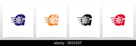Basket-ball Go Fast lettre logo G Illustration de Vecteur