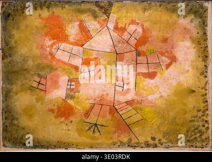 PAUL KLEE (1879-1940) Maison tournante, 1921 huile et crayon sur mousseline de coton collée au papier. Banque D'Images