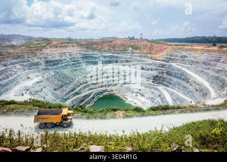 Vue d'une mine d'or à ciel ouvert en Amérique du Sud Banque D'Images