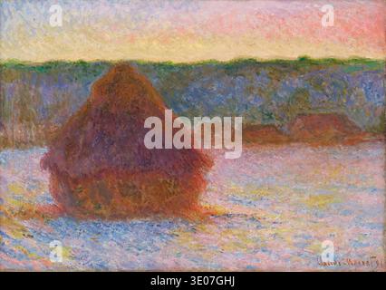 Claude Monet, Grainstack (coucher de soleil, hiver), peinture à l'huile sur toile, 1890-1891 Banque D'Images