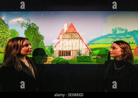 Londres, Royaume-Uni. 11 mars 2026. David Hockney : une année en Normandie et quelques autres réflexions sur la peinture à Serpentine North. L'exposition présente une série de nouvelles peintures pour Serpentine aux côtés de la frise monumentale de l'artiste Un an en Normandie (2020-2021), exposée pour la première fois à Londres. Il se déroule du 12 mars au 23 août 2026. Crédit : Guy Bell/Alamy Live News Banque D'Images
