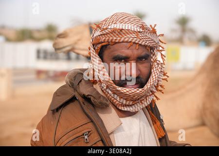 Au grand marché de chameaux de Buraida / Buraydah, Arabie Saoudite Banque D'Images
