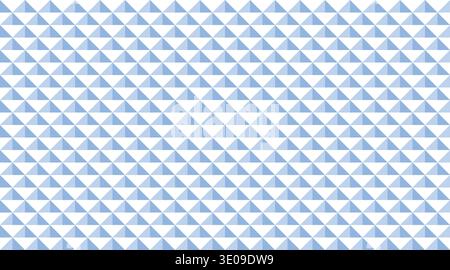 Motif géométrique bleu et blanc sans couture avec une grille rythmique de triangles à effet 3D. Ce design épuré et tileable est parfait pour le textile moderne Illustration de Vecteur
