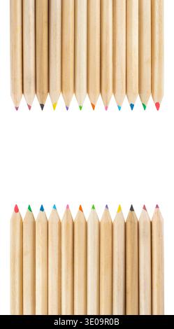 Crayons multicolores isolé sur fond blanc Banque D'Images