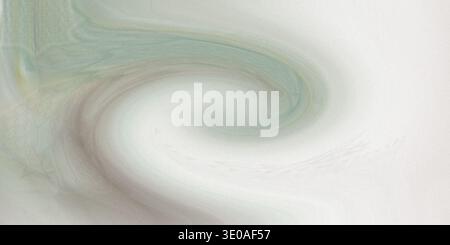 Aquarelle dynamique avec un motif tourbillonnant de teintes vertes et brunes sur une toile blanche, créant un effet visuel abstrait captivant Banque D'Images
