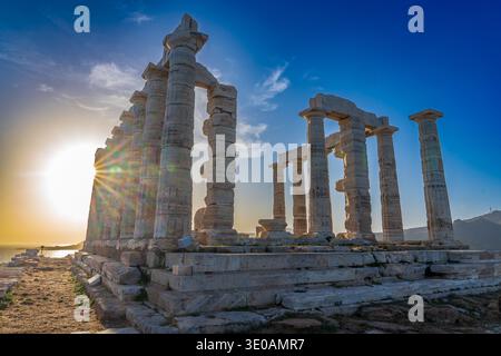 Temple de Poséidon au cap Sounion Banque D'Images