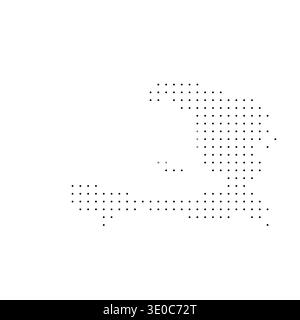 Carte en pointillés du pays d'Haïti. Illustration de pixel de spot noir isolé sur fond blanc. Mosaïque circulaire vectorielle. Illustration de Vecteur
