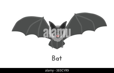 Illustration vectorielle de chauve-souris vampire commune, personnage clipart de bande dessinée, animal dans le style plat. Animaux sauvages, créatures sauvages, concept de faune Illustration de Vecteur