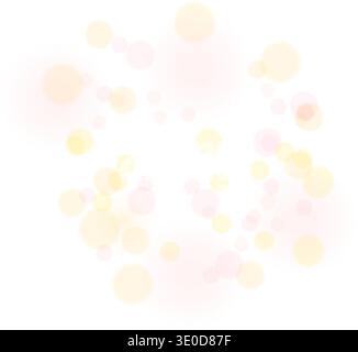 Bokeh translucide doux, taches brillantes, design plat minimal, illustration, style plat, PNG Banque D'Images