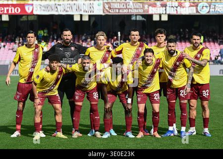 L'équipe américaine Salernitana pose pour la photo rituelle avant le match Serie C SKY WIFI entre l'US Salernitana et Latina Calcio au Stadio Arechi Banque D'Images