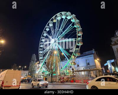Une vue de la grande roue au marché de Noël de Galway, Irlande 2025 Banque D'Images