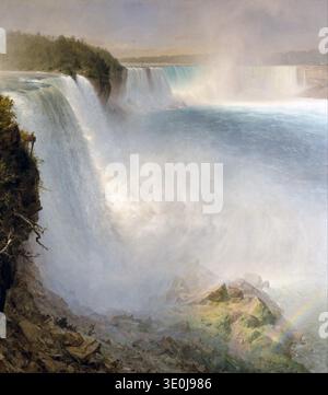 Cette superbe peinture de Frederic Edwin Church, intitulée « Niagara Falls, from the American Side », capture l'immense puissance et la beauté de la cascade emblématique. Créé en 1867, ce chef-d'œuvre à l'huile sur toile de style romantisme est un excellent exemple de l'accent mis par l'Hudson River School sur les majestueux paysages américains. Banque D'Images