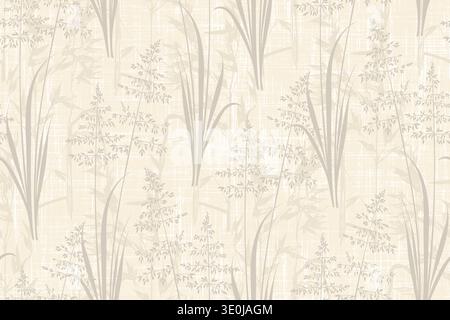 Joli motif floral sans couture avec des silhouettes de fleurs d'herbes sauvages de prairie. Fond d'illustration de vecteur de fleur. Imprimez dans un style vintage rustique Illustration de Vecteur