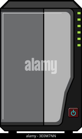 Serveur de stockage connecté au réseau pour la gestion des données Illustration de Vecteur