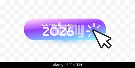 Class Off 2026 Seniour Year graduation logo. Conception de logo de carte d'invitation pour diplômés, enseigne de calendrier scolaire. Félicitations chiffres typographie Illustration de Vecteur