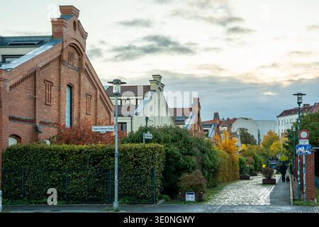 Eldenaer Höfe, un quartier résidentiel situé dans le quartier historique Alter Schlachthof (ancien abattoir) dans le quartier de Prenzlauer Berg à Berlin Banque D'Images