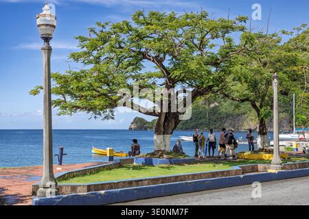 Front de mer de Soufrière, Sainte-Lucie Banque D'Images