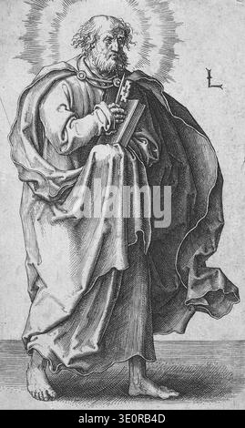 Saint Pierre, de la série : Christ, Paul et les douze Apôtres de Lucas van Leyden, vers 1510 Banque D'Images