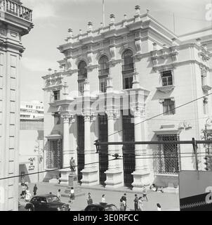 Photographie vintage. Bâtiment de la banque sur Avenida Union. Banque D'Images