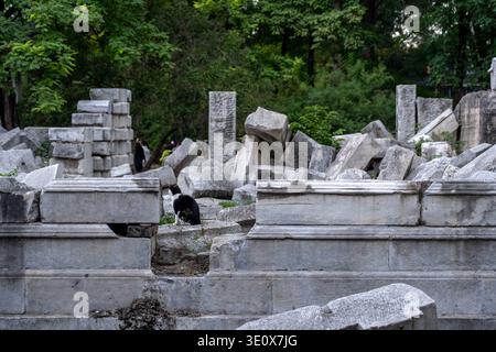 22 septembre 2025 - Pékin, Chine : ruines de jardin impérial à Pékin, Chine, mettant en valeur la grandeur de l'histoire et le passage du temps. Banque D'Images