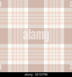 Tartan à carreaux de ton, texture de fond de tissu de répétition. Motif textile vectoriel scolaire sans couture dans la palette de couleurs claires et blanches. Illustration de Vecteur